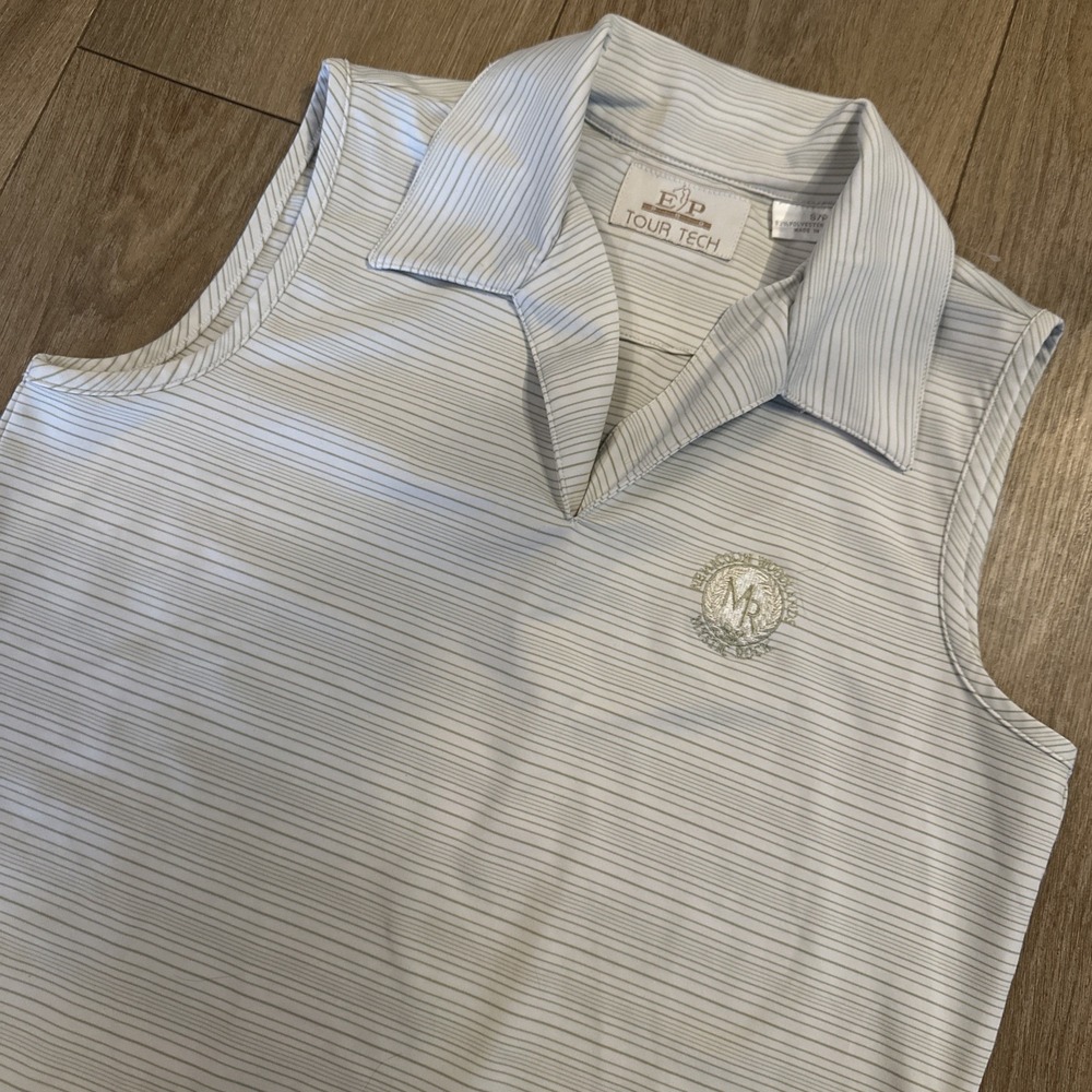 EP Pro Tour Tech Women's Sleeveless Golf Shirt Stripe Nemacolin Woodlands Small